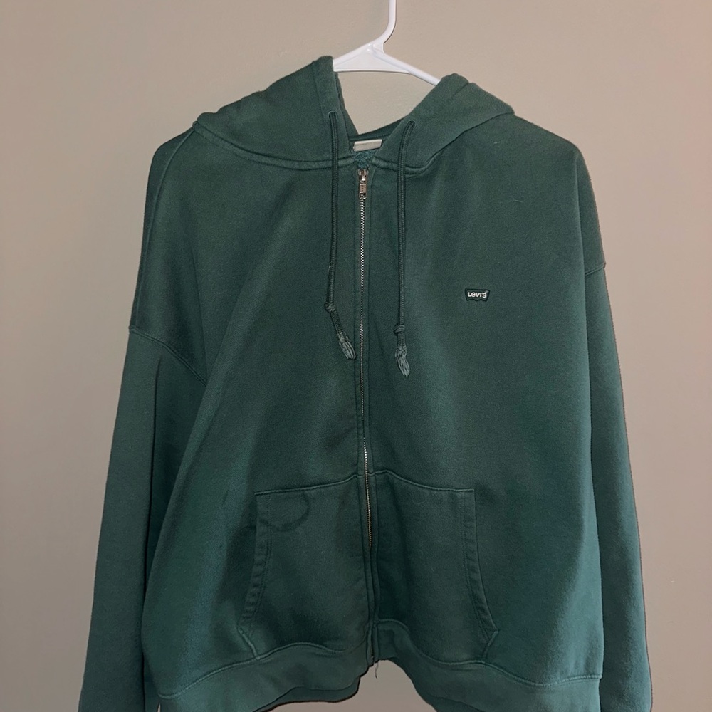 Levi's Teal Hoodie with Zip Closure